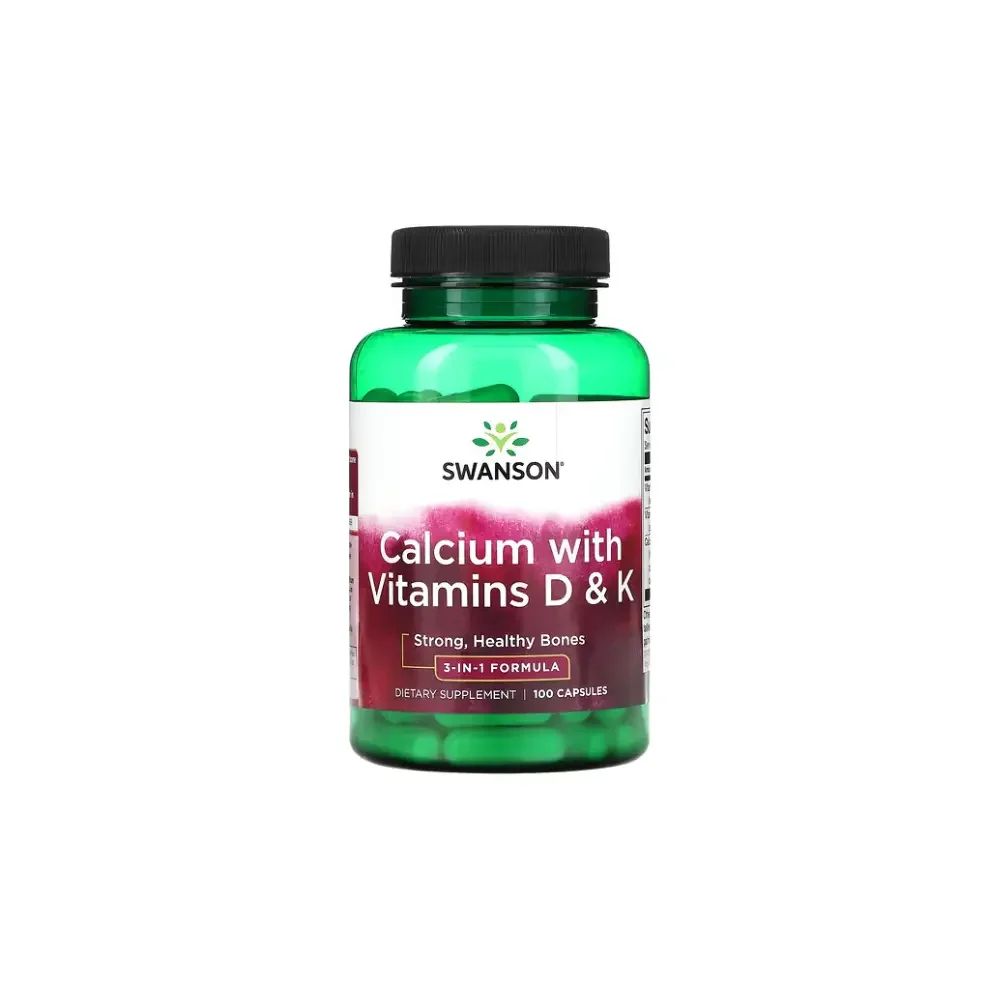 Calcio con vitaminas D & K 100 capsulas Swanson
