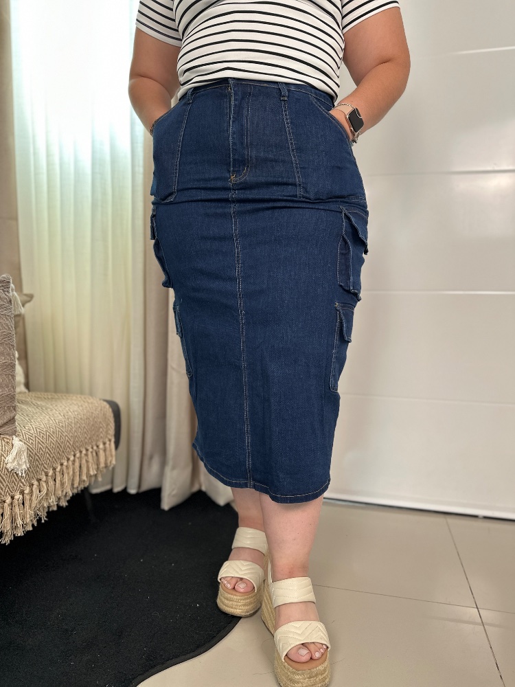 Falda Jeans Cargo