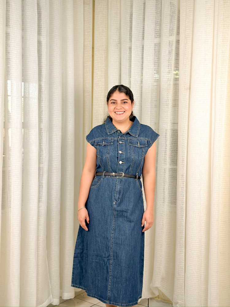 Vestido Denim manga corta
