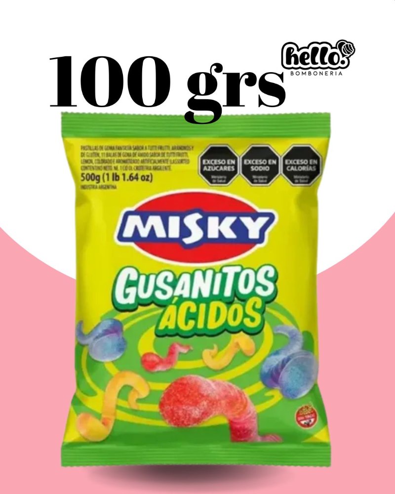 GOMITAS GUSANITOS ACIDOS MISKY x100gr