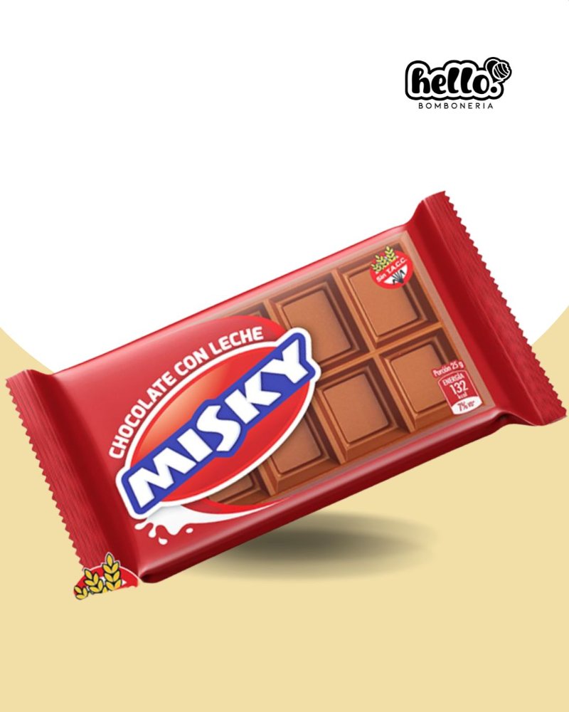 CHOC. CELOFAN MISKY 25gr NEGRO