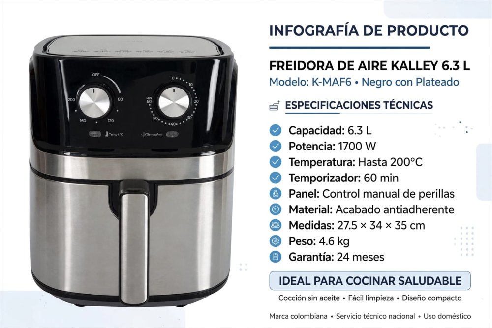 air fryer 6.3 kalley