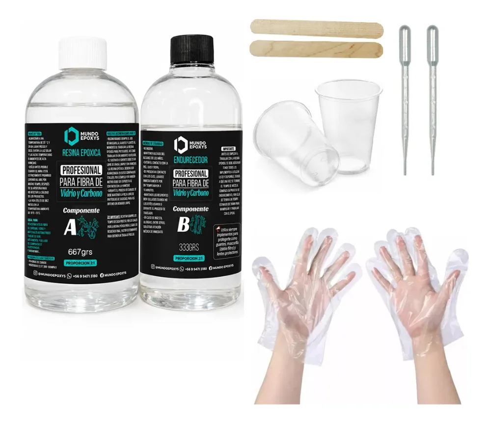 1KG FIBRA DE VIDRIO Y CARBONO TRANSPARENTE