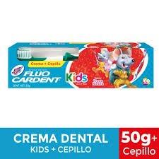 CREMA DENTAL FLUOCARDENT NIÑOS + CEPILLO
