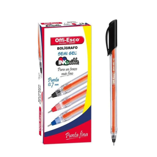 150004 - BOLIGRAFO NEGRO OFFI-ESCO 0.7ML