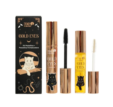 20015 - KIT DUO PESTAÑINA + FORTALECEDORA GOLDEN EYES TRENDY GE18