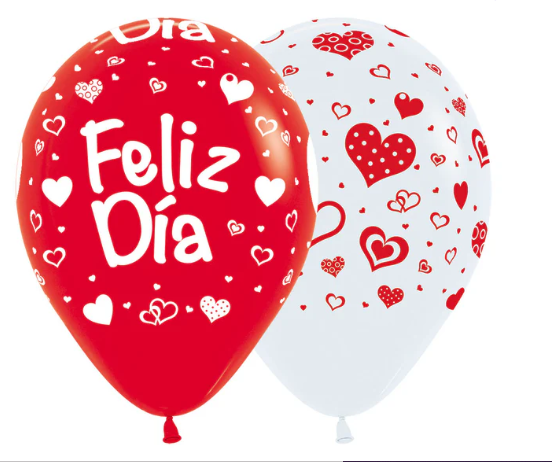 00083 - GLOBO FELIZ DIA CORAZONES R-12 X 12 UND