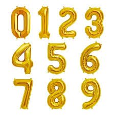 00049 - NUMERO INFLABLE  DORADO 16" REF. D19166