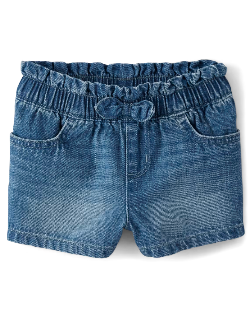 Children's Place - jeans cortos - bow - 12-18 M
