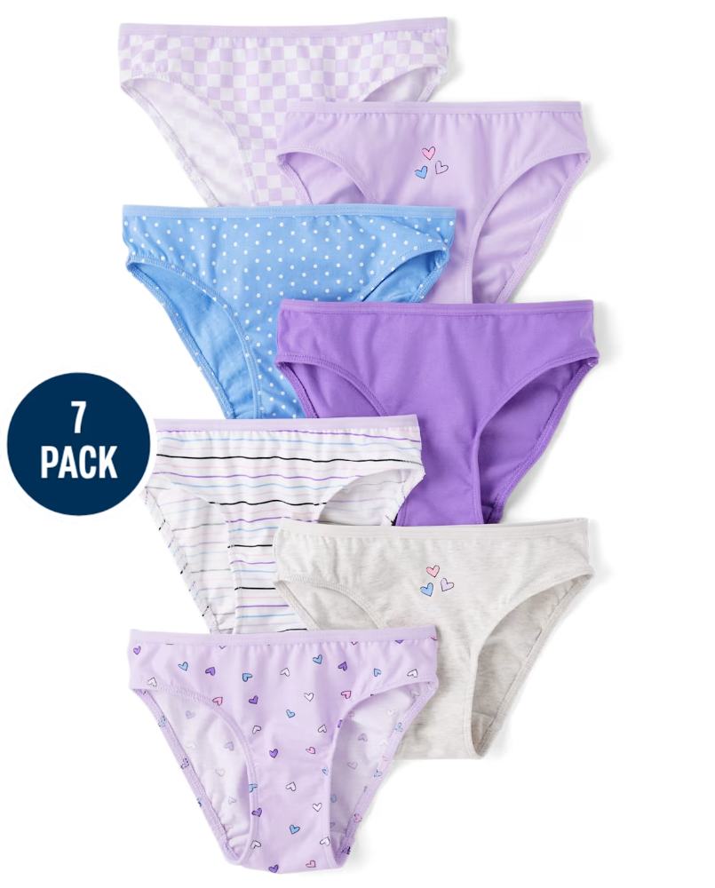 Children's Place - Girls Heart Bikini Underwear 7-Pack