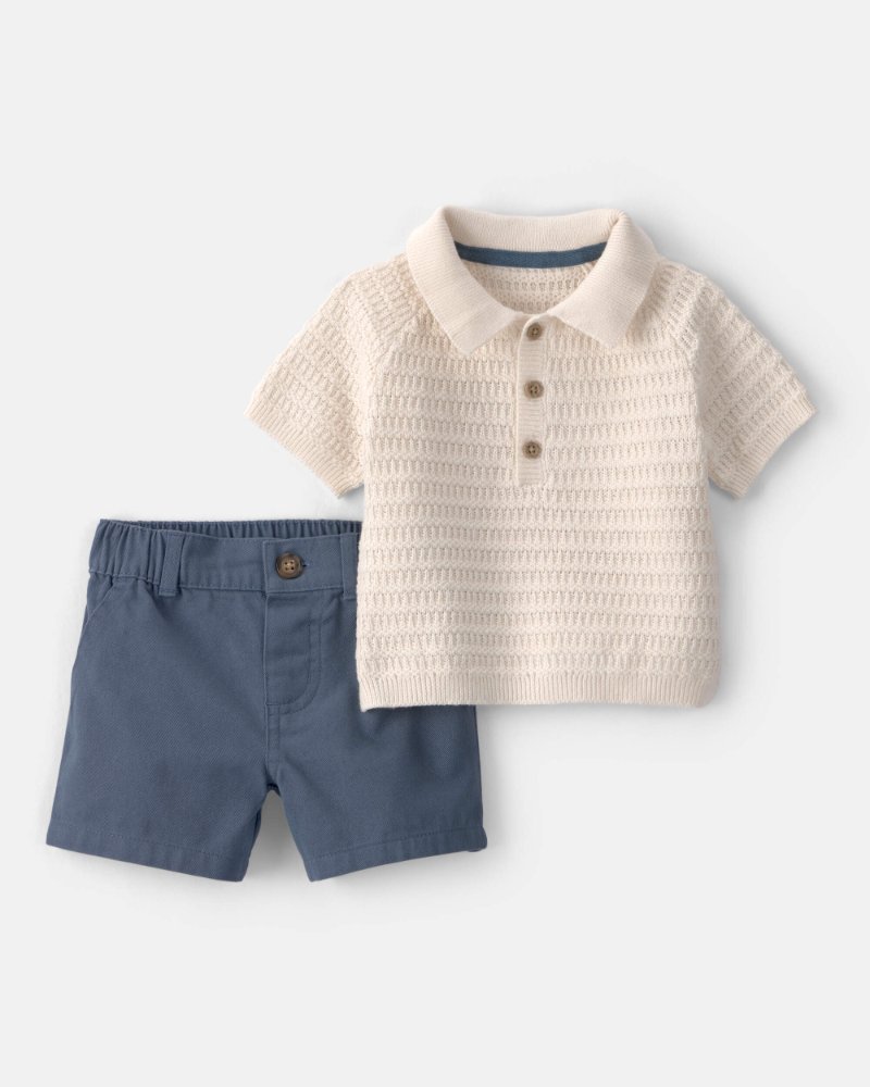 Carters - conjunto - cream/blue - newborn
