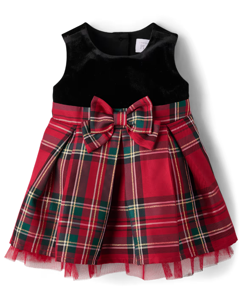 Children's Place - Vesitdo - Rojo Navidad - Velour - 3-6 M