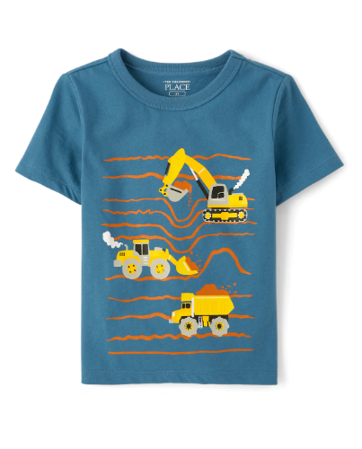 Children's Place - T Shirt - Construction Bluestone- 12-18 M