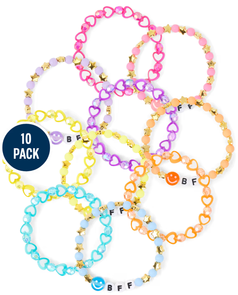 Children's Place - Girls BFF Beaded Bracelet 10-Pack