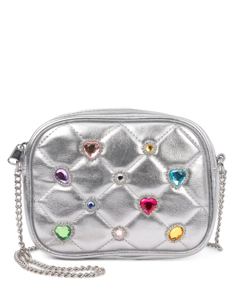 Children's Place Girls Metallic Gemstone cartera