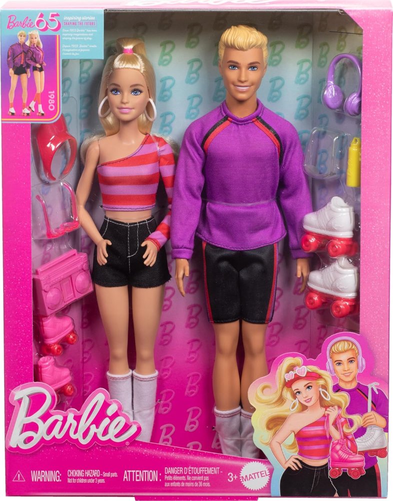 Barbie Fashionistas Set with 2 Fashion Dolls con 6 Accessories