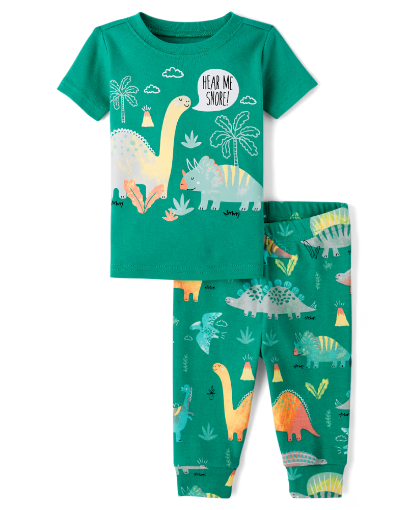 Children's Place - Pijamas de bebe - DINO verde - 0-3 M