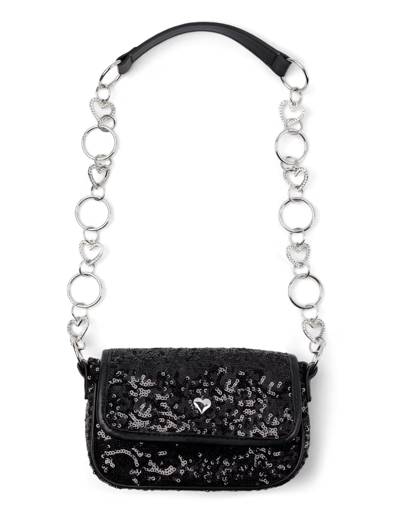Children's Place - Cartera - Girls Sequin Heart Chain Bag
