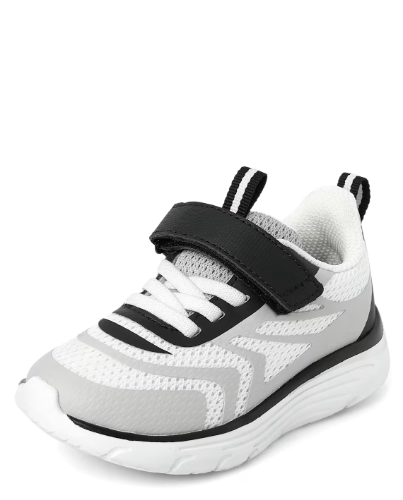 Children's Place - Sneakers - Gris/Negro/Blanco - Talla 8