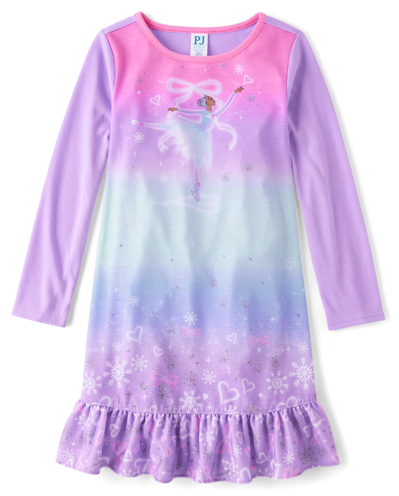Children's Place - Girls Ballerina Ruffle Nightgown - 5/6