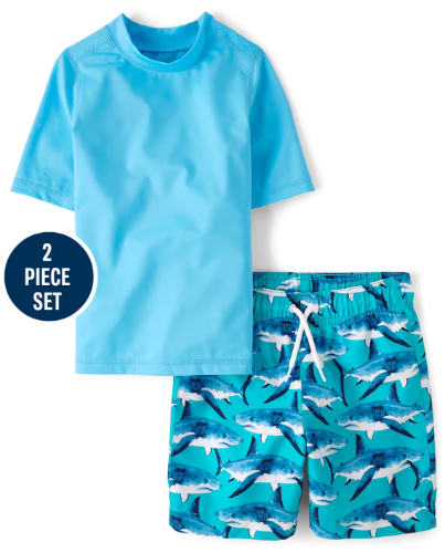 Children's Place - Traje de bano conjunto - azul shark - XS