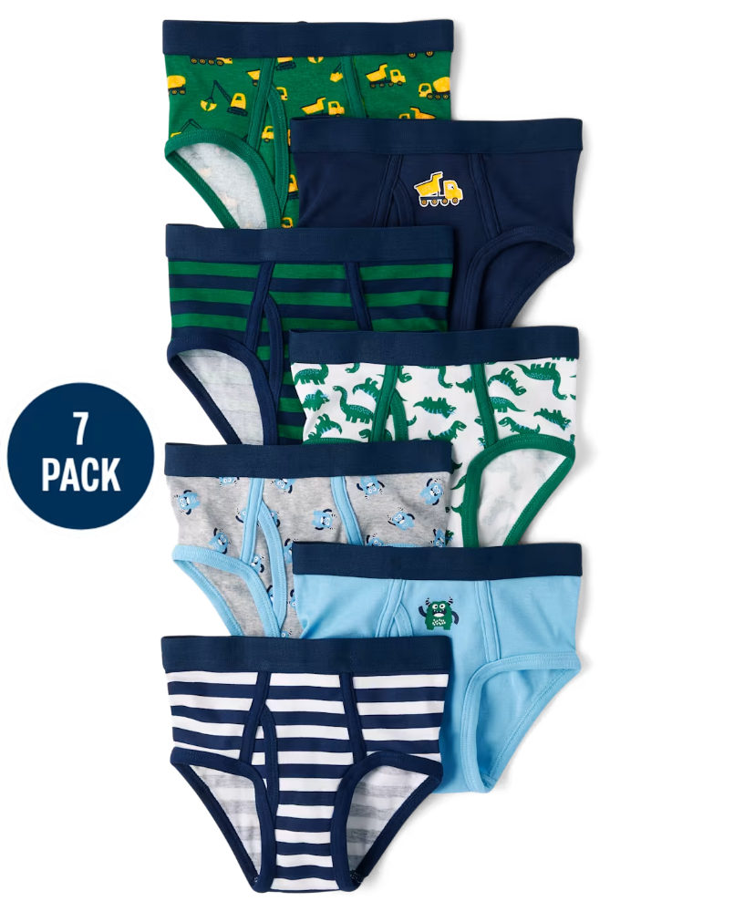 Children's Place Toddler Boys Monster Brief Underwear 7-Pack