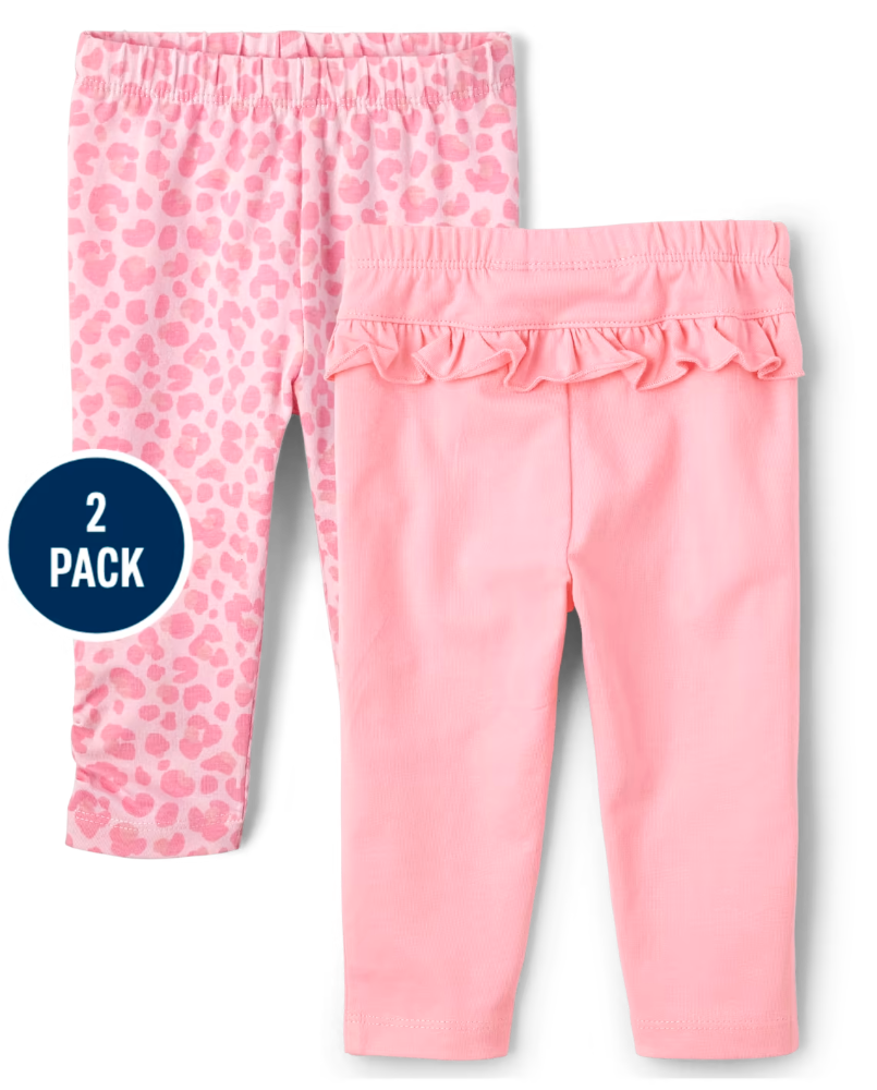Children's place - Baby Girls Leopard Ruffle Pants 2-Pack