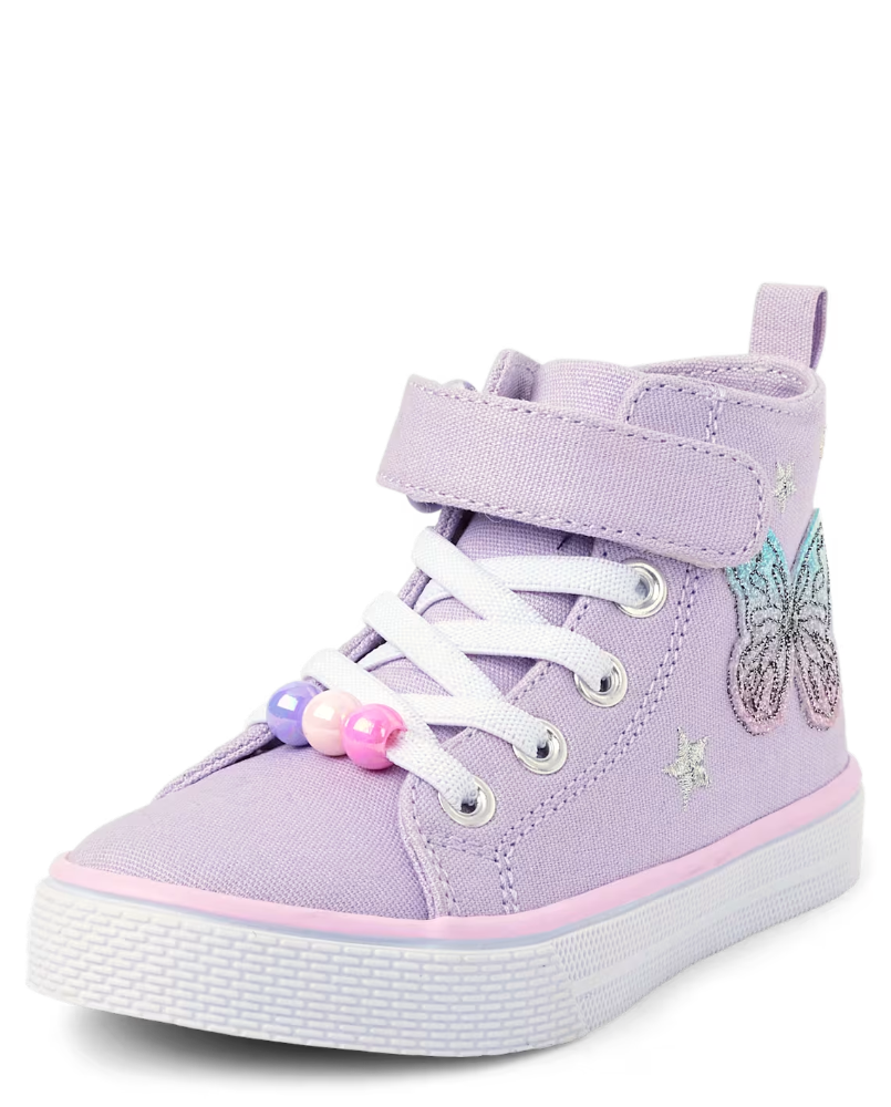 Children's Place Toddler Girls Holographic Butterfly High Top Sneakers