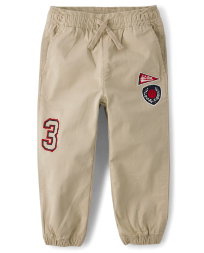 Children's Place - Baby And Toddler Embroidered Varsity Pull On Jogger Pants - 6-9 M