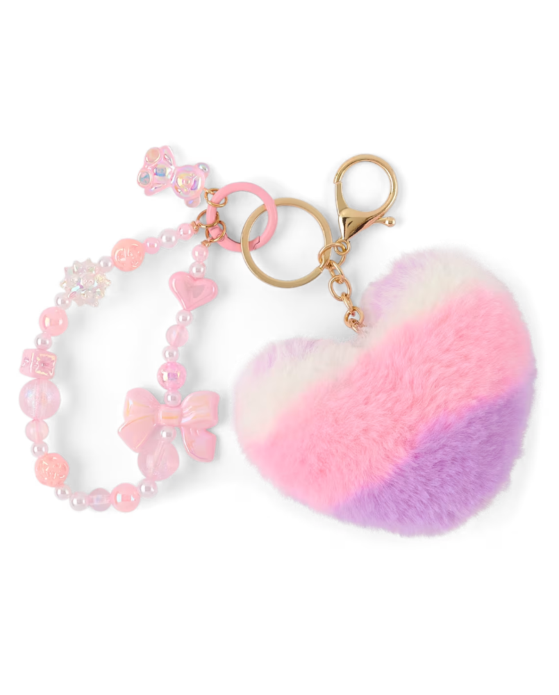 Children's Place Girls Heart Beaded Bag Charm