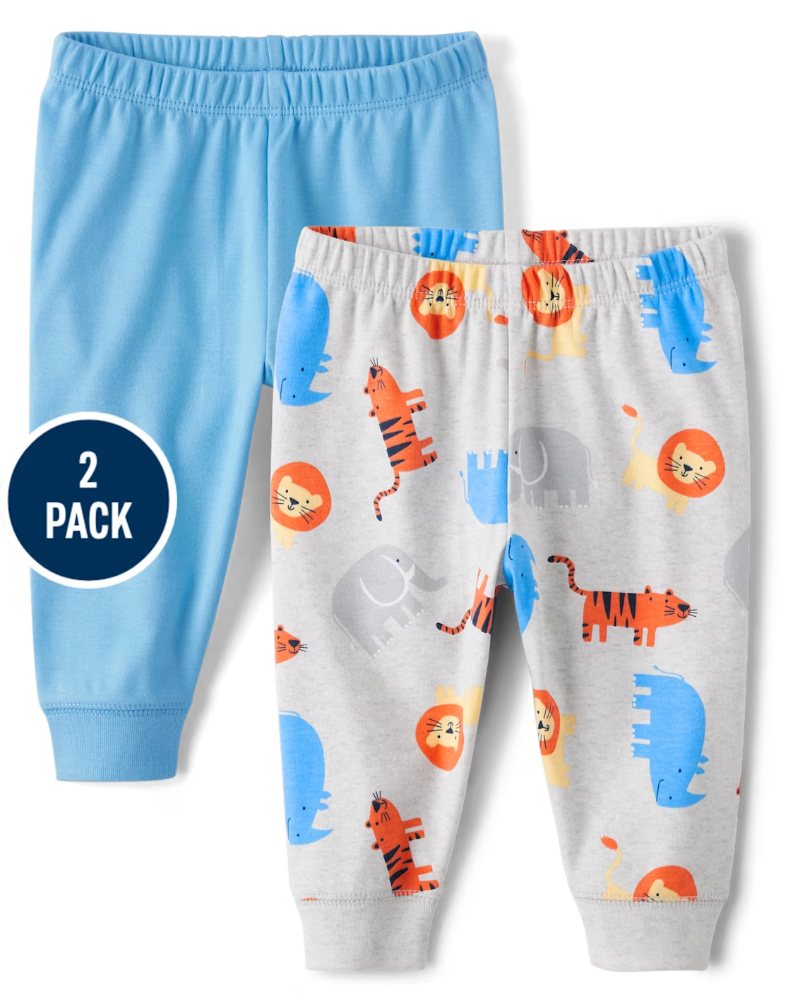 Children's Place - Baby Boys Animal Pants 2-Pack - Newborn