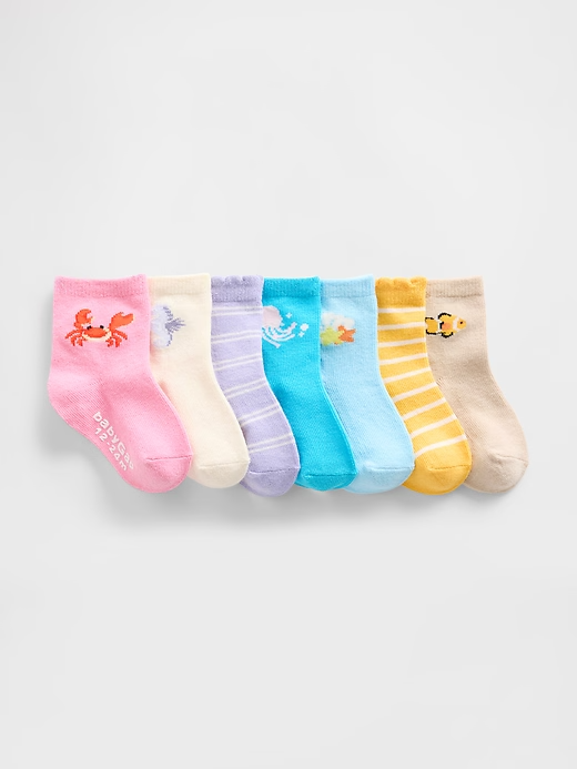 GAP Baby & Toddler Quarter Crew medias (7-Pack) de mar