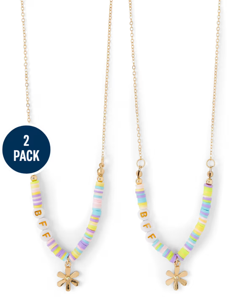 Children's Place Girls Floral BFF Necklace 2-Pack