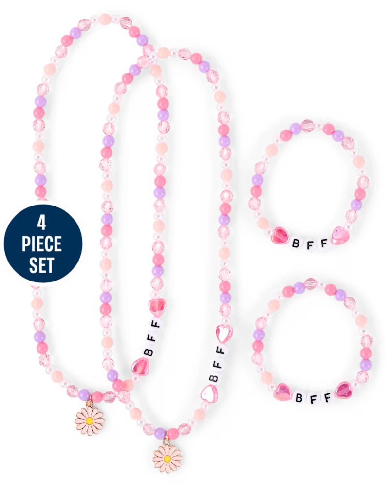 Children's Place - Girls Beaded BFF 4-Piece Jewelry Set
