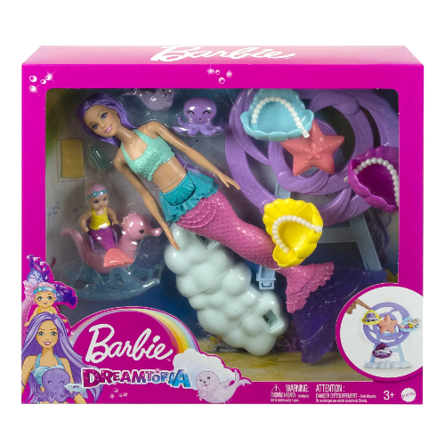 Barbie Mermaid Doll, Nurturing Playset with Merbaby, Octopus and Seal