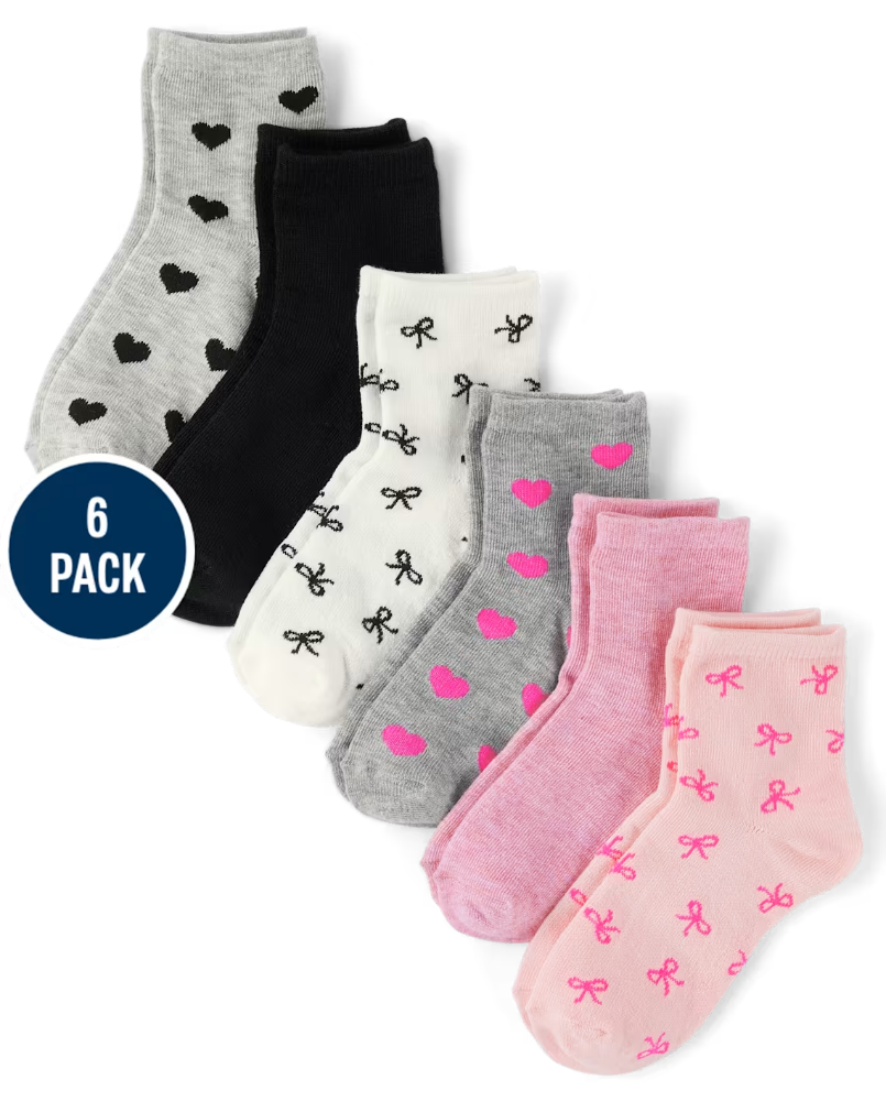 Children's Place - Medias - Girls Bow Midi Socks 6-Pack 11-2 Youth