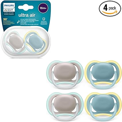 Philips Avent Ultra Air Pacifiers, Light, Breathable Pacifiers for Babies Aged 18 Months Plus