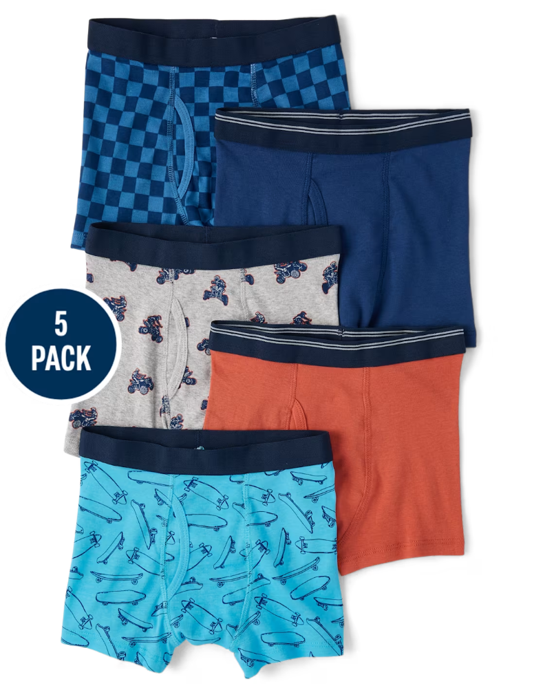 Boys Skateboard Boxer Brief Underwear 5-Pack