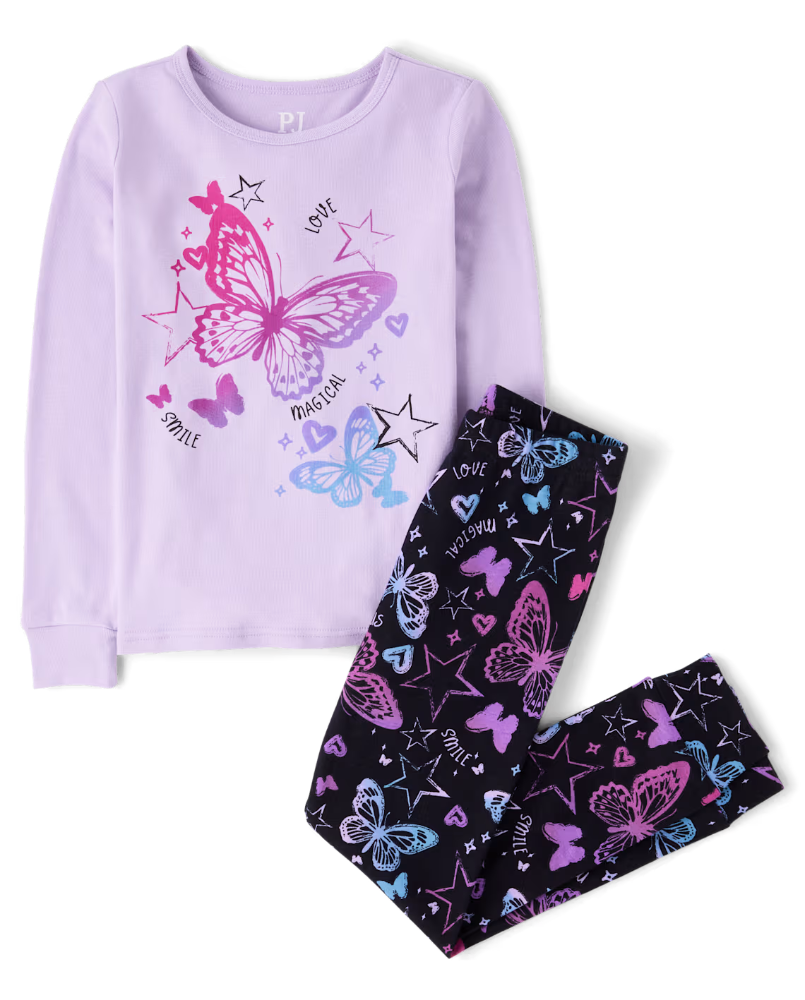 Children's Shirt - pijamas de mariposa - 6/7