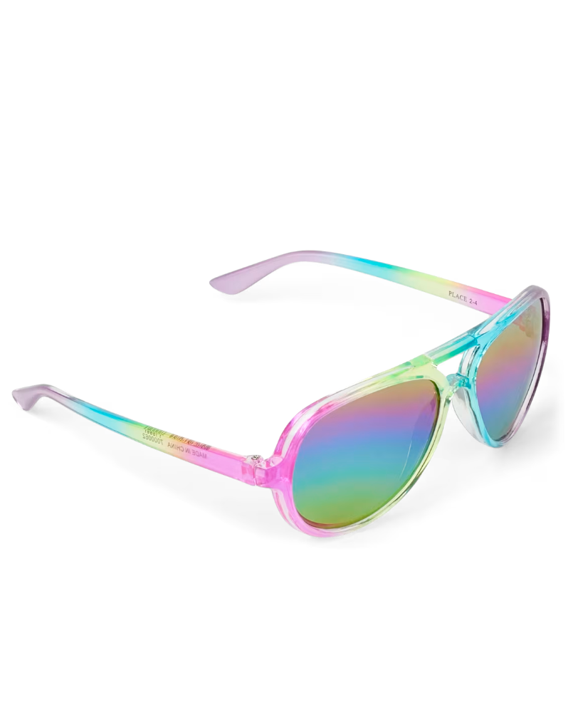 Children's Place - Toddler Girls Rainbow Tie Dye Aviator Sunglasses