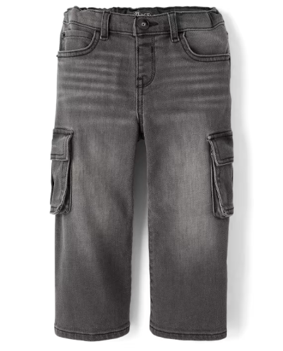 Children's Place - Pantalones Jeans Cargo Negro