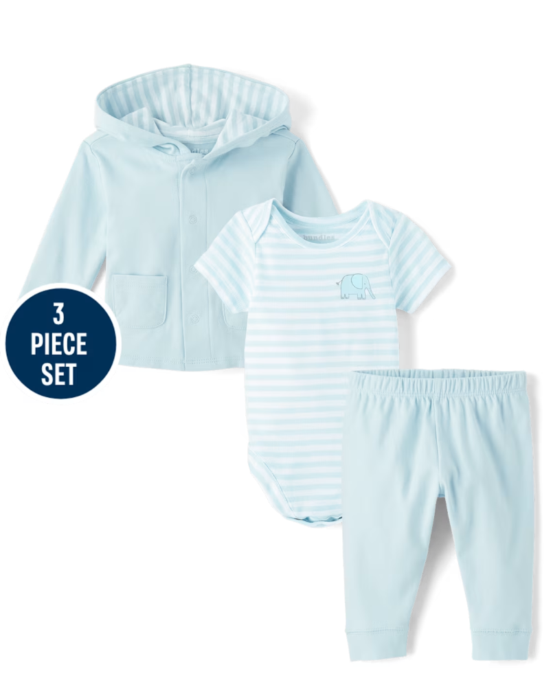 Children's Place - Baby Boys Striped 3-Piece Outfit Set