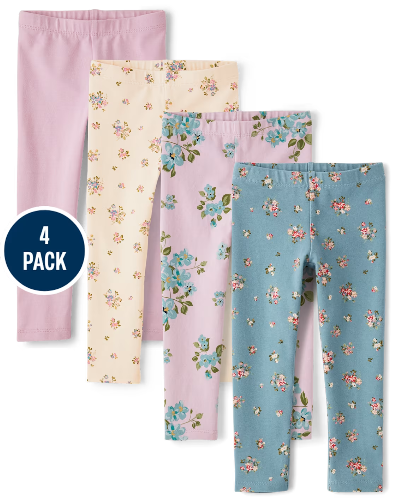 Children's Place - Toddler Girls Print Leggings 4-Pack - winter sky - 12-18 M