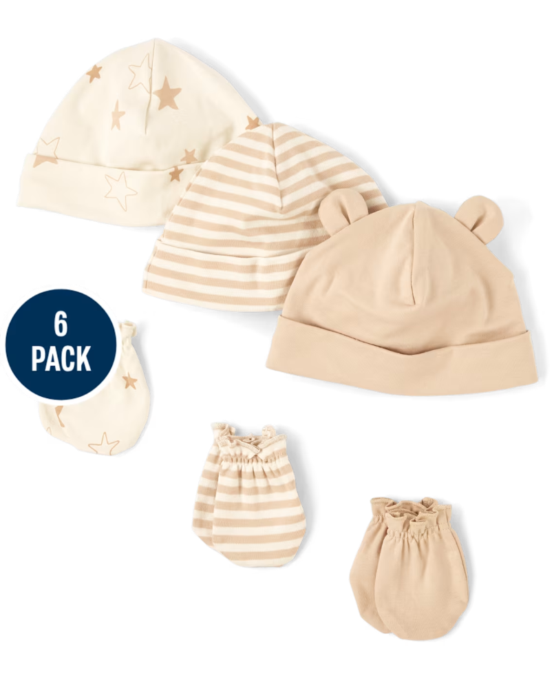 Baby Star Hat And Mittens 6-Piece Set