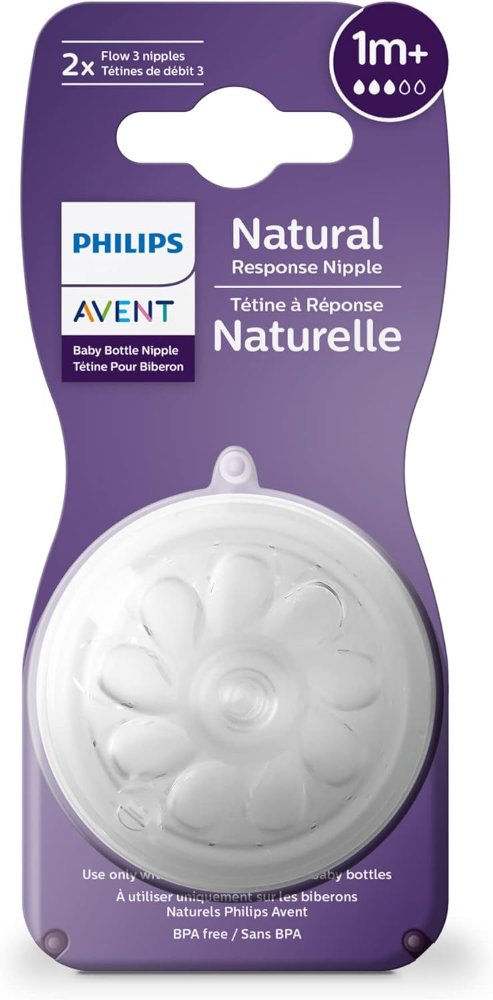 Philips Avent Natural Response Nipples, Fast Flow (Flow 4), 2-pack