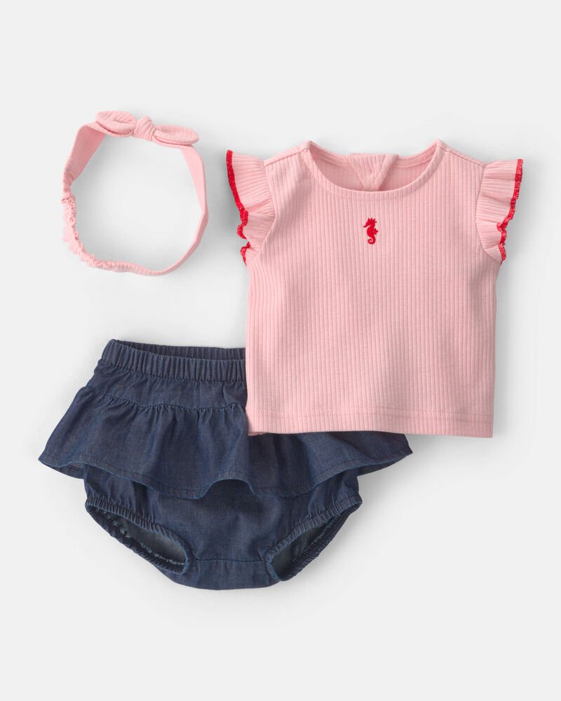 Carters - conjunto - rosada con cintilo - 3M
