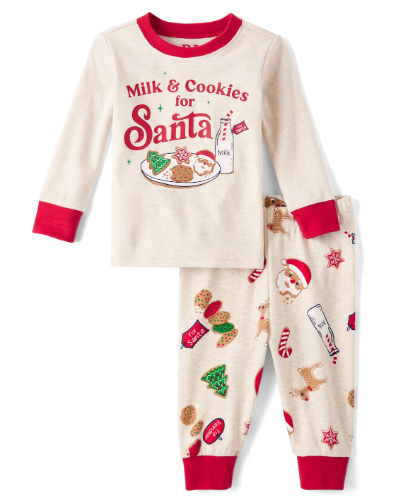 Children's Place - Pijamas de Navidad - Milk and Cookies