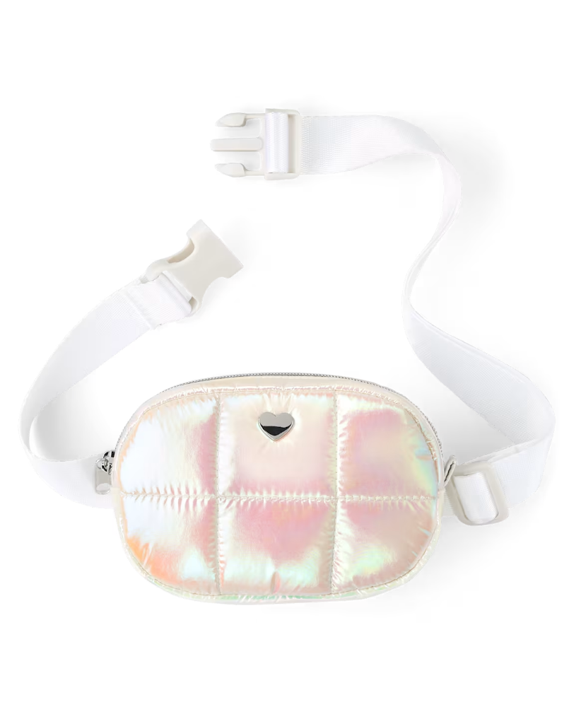 Children's Place Quilted Heart Belt Bag Blanco
