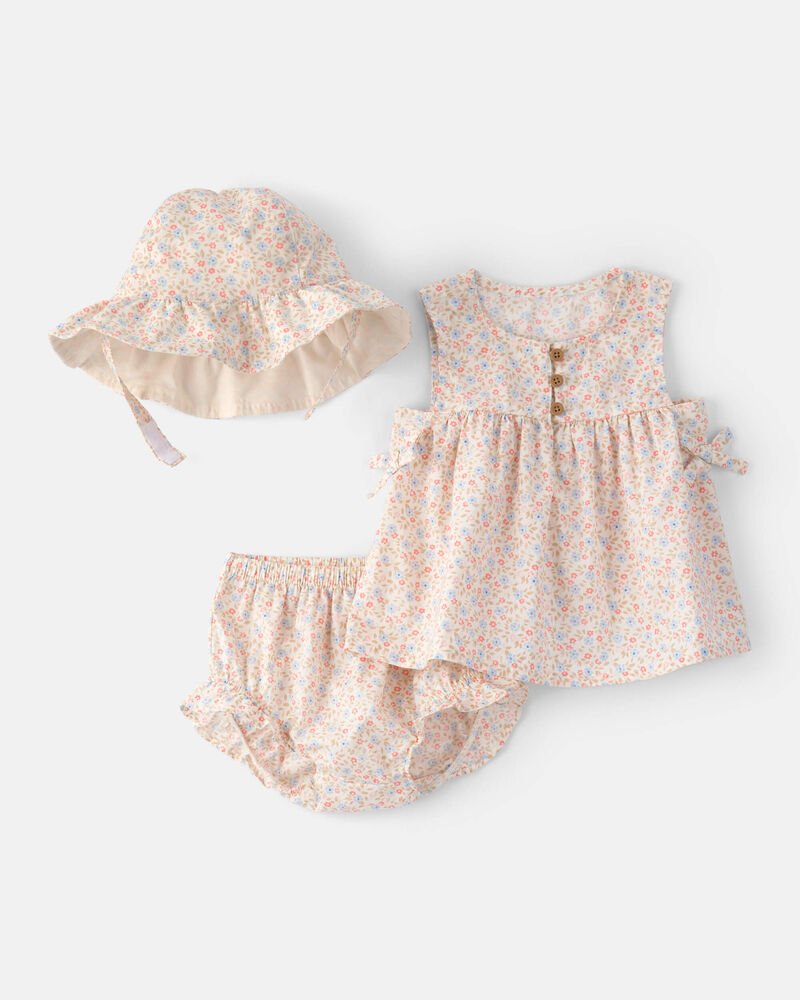 Carters - conjunto - floral con gorro - 24M