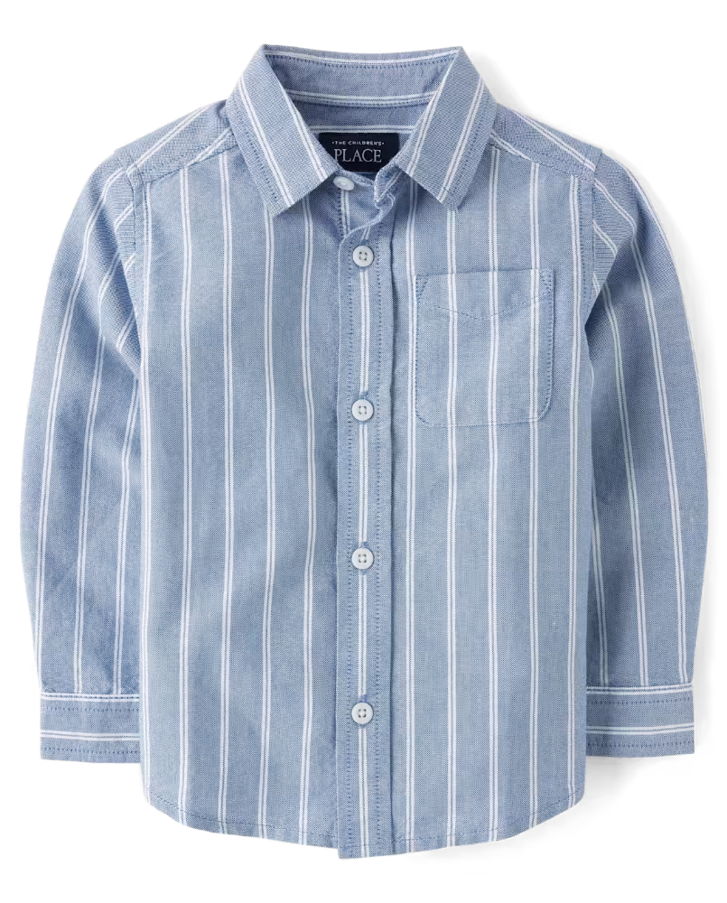 Children's Place - Oxford Camisa - Azul Stripe